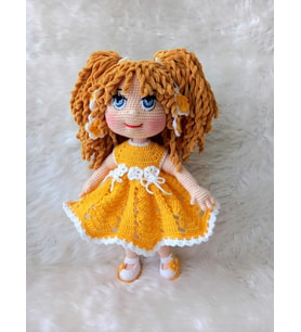 Sarı Ceylin Bebek Amigurumi Organik Oyuncak