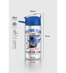 Renga Falcon Racing Club Desenli 500 ml Pipetli Tritan Çocuk Matara 912037 Mavi