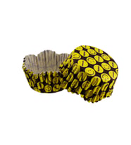 Cupcake Kalıbı Pet Kapsül Dalgalı Sarı Emoji Kek Kalıbı 65X38 MM (100 Adet)
