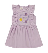 Civil Baby Kalp Baskı Çiçek 6-18 Ay Elbise - Lila