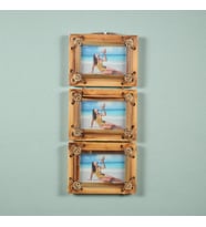El Yapımı Doğal Ahşap 3’lü Bambu Bamboo Fotoğraf Çerçevesi Dekoratif Ev Ofis Hediyesi Duvar Süsü - 2