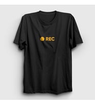 Presmono Unisex Siyah Recording Camera Scene Rec T-Shirt 471987tt