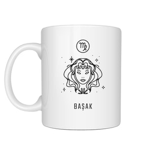 Kişiye Özel Başak Burcu ve İsimli Beyaz Kupa