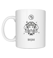 Kişiye Özel Başak Burcu ve İsimli Beyaz Kupa
