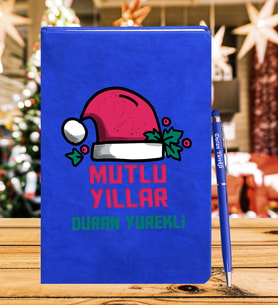 Yılbaşı İçin Kişiye Özel Tasarım Defter Kalem Hediye Seti