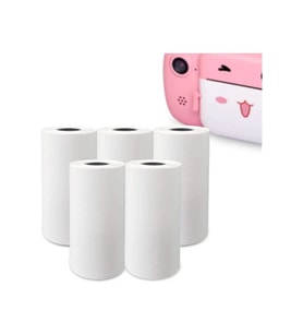 Çocuk Kamera Baskı Kağıdı, 5’li Rulo 57x25mm Çekirdekli Fotoğraf Baskı Termal Kağıt Rulo