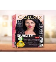 COLOR X BİTKİSEL SAÇ BOYASI SET - 1.1 MAVİ SİYAH