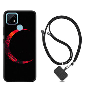 Realme C11 C21 C21Y C25Y C11 2021 Kılıf Boyun Askılı Silikon Red Moons 1747
