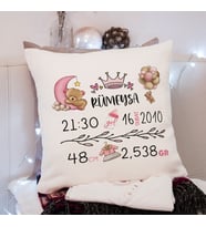Yeni Doğan ( Hoşgeldin Bebek) Kız Bebek Yastığı Kişiye Özel
