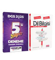 Yediiklim 2025 DGS Tamamı Çözümlü Süper 5 li Deneme ve AKM Dil Bilgisi Soru Bankası Seti 2 Kitap