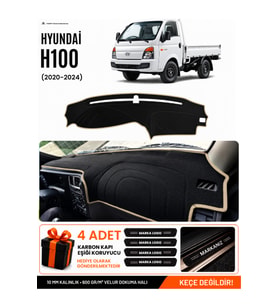 e-biz HYUNDAİ H100 (2020-2024) Uyumlu Torpido Koruma, Torpido Örtüsü, Torpido Kılıfı - Siyah-Bej - HU023