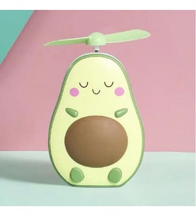 Avakado Sevimli Makyaj Aynası Taşınabilir Usb Fan Lambası (Yeşil)