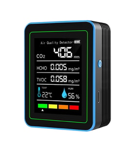 AEK-Tech 5'li CO2,HCHO,TVOC,SICAKLIK,NEM Dedektör Taşınabilir Ev Ofis Hava Kalitesi Ölçüm Cihazı