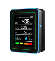 AEK-Tech 5'li CO2,HCHO,TVOC,SICAKLIK,NEM Dedektör Taşınabilir Ev Ofis Hava Kalitesi Ölçüm Cihazı
