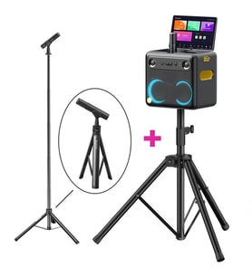Ikarao Partybox Hoparlör ve Mikrofon Standlı Break X2 600W Karaoke Bluetooth Hoparlör Seti