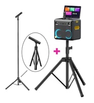 Ikarao Partybox Hoparlör ve Mikrofon Standlı Break X2 600W Karaoke Bluetooth Hoparlör Seti