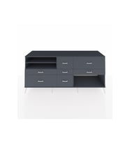 Kronos Konsol 2 Raflı 7 Çekmeceli  220x59x99 Antrasit-Antrasit/Antrasit