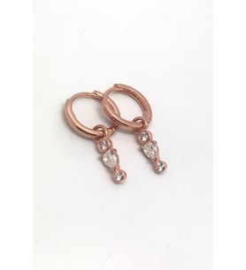  Gümüş taşlı halka küpe dlp793e2 (Rose)