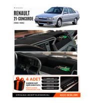 RENAULT 21 CONCORDE (1990-1996) Uyumlu Torpido Örtüsü Torpido Kılıfı - Siyah Gri