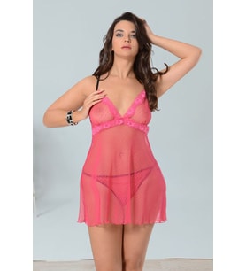 Pembe Tül Gecelik