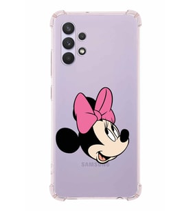 Samsung Galaxy A32  Köşe Korumalı Antişok Kapak Minnie Mouse Tasarımlı Şeffaf  Kılıf