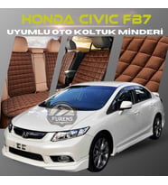 Honda Civic FB7 Kahverengi Renk Tay Tüyü Cepli & Terletmez Sırtlı Oto Koltuk Minder Seti - Koltuk Koruma Kılıfı (ÖN & ARKA TAM SET)