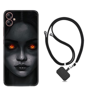 Samsung Galaxy A04E Kılıf Resimli Boyun Askılı İpli Desenli Silikon Series Dark Woman 1887