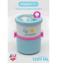 1280 ML 2 Kat Sızdırmaz 304 Paslanmaz Çelik Bento Lunch Box Yeni Nesil Sefer Tası -FFLBOX12167