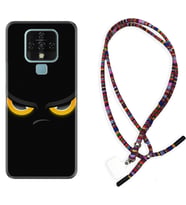 Tecno Camon 16 18P Pova Kılıf Boyun Asklı Rasta Silikon Black Eyes 1644