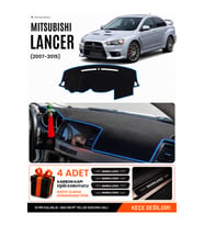 e-biz MITSUBISHI LANCER (2007-2015) Uyumlu Torpido Örtüsü, Torpido Kılıfı - Siyah-Mavi - MI014