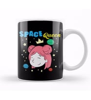 Cute Space Queen Exploring Outer Space Astronaut Kupa Bardak Porselen