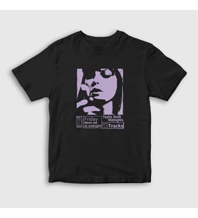 Presmono Unisex Çocuk Siyah Midnights Taylor Swift T-Shirt 443582tt