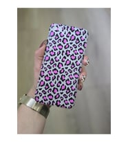 Iphone 7 Plus ve 8 Plus Uyumlu Pembe Leopar Baskılı Şeffaf Telefon Kılıfı