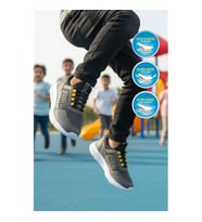 Walkway Motano F Siyah-Beyaz Unisex Çocuk Spor Ayakkabı