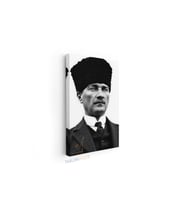 Dikey Kanvas Tablo Salon Duvar Tablosu Sb Kalpaklı Atatürk Yeni Ev Hediyesi Ofis Tablosu