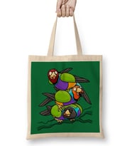 Gouldian Finches Tower Bez Çanta Uzun Saplı