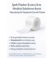 İpek Flaster 5 cm x 5 m Medikal Sabitleme Bandı Hipoalerjenik Yapışkanlı Cerrahi Flaster