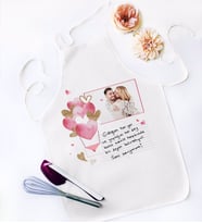 BK Gift Kişiye Özel Kendi El Yazın Mesajlı Fotoğraflı Hediye Beyaz Mutfak Önlüğü