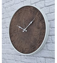 Markakanvas Metal Kasalı Beton Renkli Duvar Saati   ( Çap 50 cm - 80 cm ) (Beyaz)