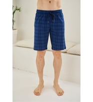 Erkek Ince Tek Alt Çok Rahat Pamuk Şort Pijama (Mavi)