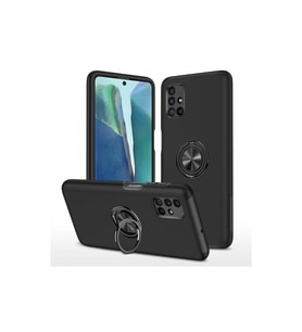Samsung Galaxy M51 Kılıf Elit Yüzüklü Kapak - Siyah