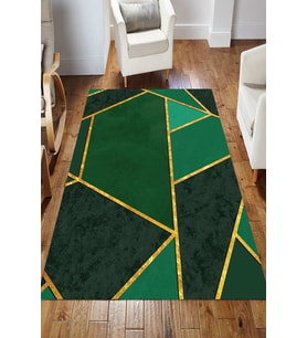 Dijital Kaymaz Taban Yıkanabilir Salon Halısı Mutfak Halısı Koridor Halısı Yolluk ND-HS-317 (Yeşil)