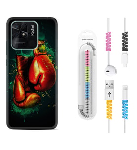 Xiaomi Poco X3 Pro M4 Pro X4 Pro C40 10C Kılıf Kablo Koruma Spiral Silikon Boks Eldiveni 1763