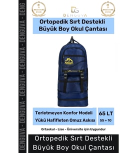 Büyük Boy Ortopedik & Terletmeyen Konfor Modeli Çok Gözlü Bölmeli Lise Ortaokul Okul Sırt Çantası