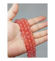 Bileklik Boy Gül Kuvars Taşı Yarım Dizi 10mm (51364) (18CM UZUNLUĞUNDADIR)