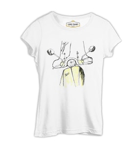 Vespa Beyaz Kadın Tshirt
