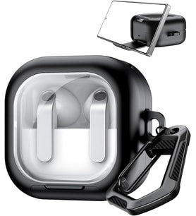 Lexroo Samsung Galaxy Buds4 Pro/Buds 4 için Kılıf Kulaklık Kılıfı Taşıma Askılı TPU Koruyucu