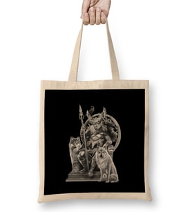 God Odin Norse Mythology Viking Paganism Medieval History Bez Çanta Uzun Saplı