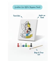 Çocuklar İçin Anneler Günü Boyama Tuvali – Şövalesiz Boya Seti 20x20 cm