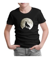 Kurt ve Ay Siyah Çocuk Tshirt